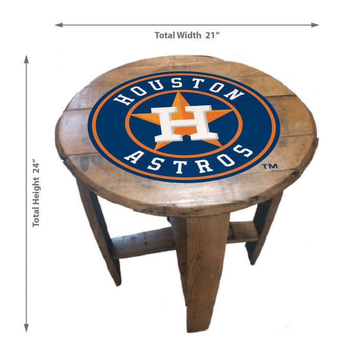 Houston Astros Oak Barrel Table - Image 3