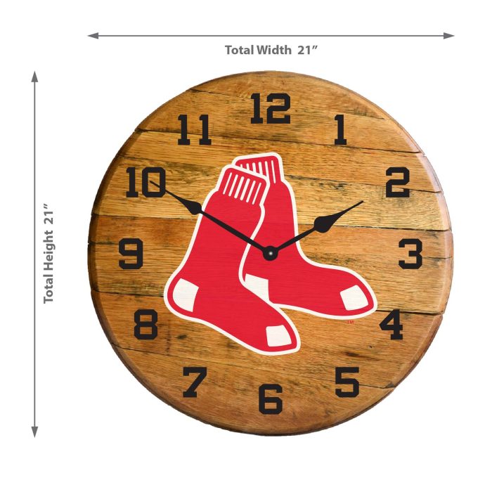 Boston Red Sox Oak Barrel Clock - Image 3