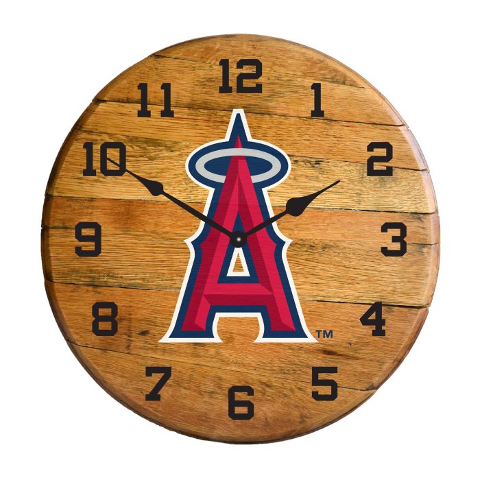 Los Angeles Angels Oak Barrel Clock - Image 2