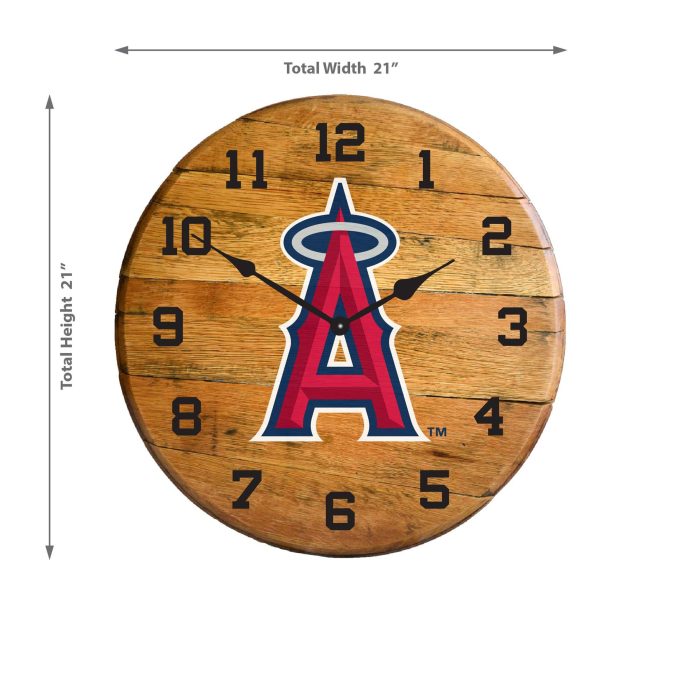 Los Angeles Angels Oak Barrel Clock - Image 3