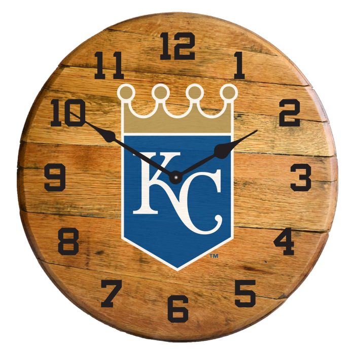 Kansas City Royals Oak Barrel Clock - Image 2
