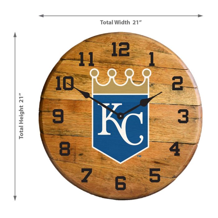 Kansas City Royals Oak Barrel Clock - Image 3
