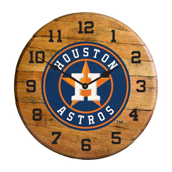 Houston Astros Oak Barrel Clock - Image 2