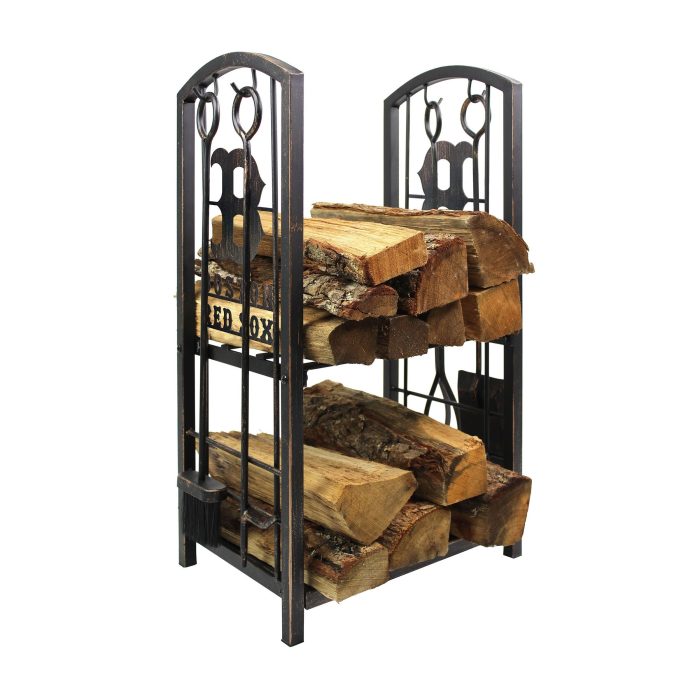 Boston Red Sox Fireplace Wood Holder and Tool Set - Image 2