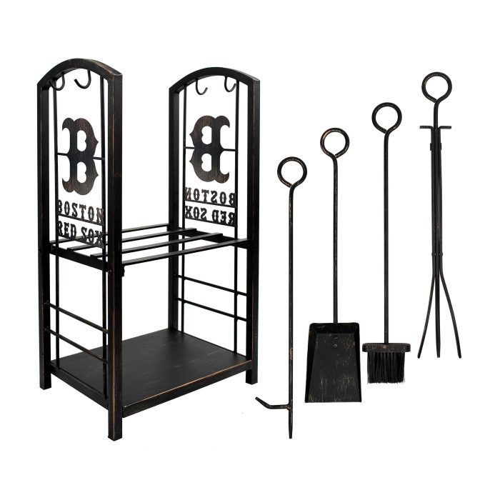 Boston Red Sox Fireplace Wood Holder and Tool Set - Image 3