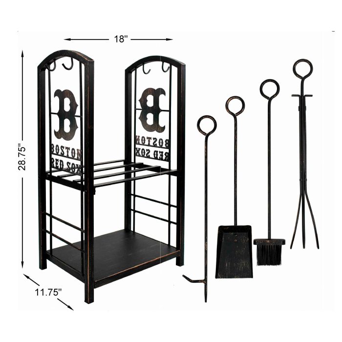 Boston Red Sox Fireplace Wood Holder and Tool Set - Image 4