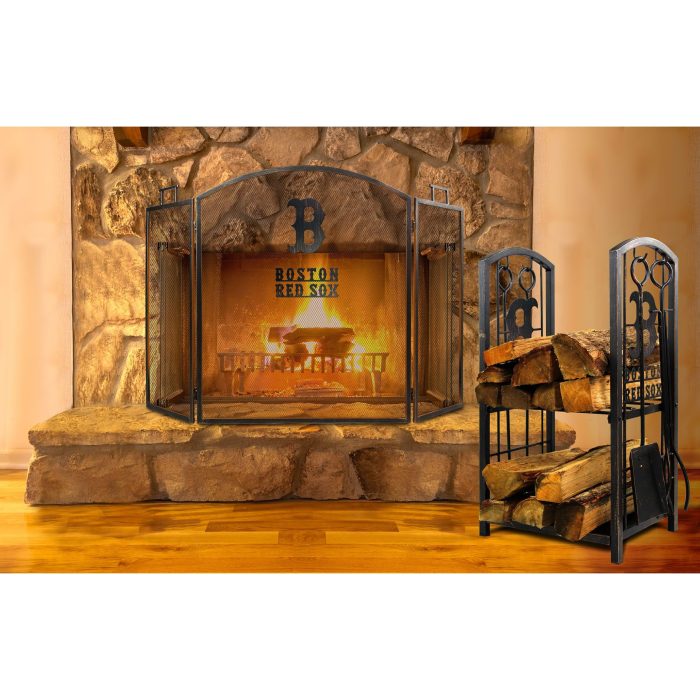 Boston Red Sox Fireplace Wood Holder and Tool Set - Image 5