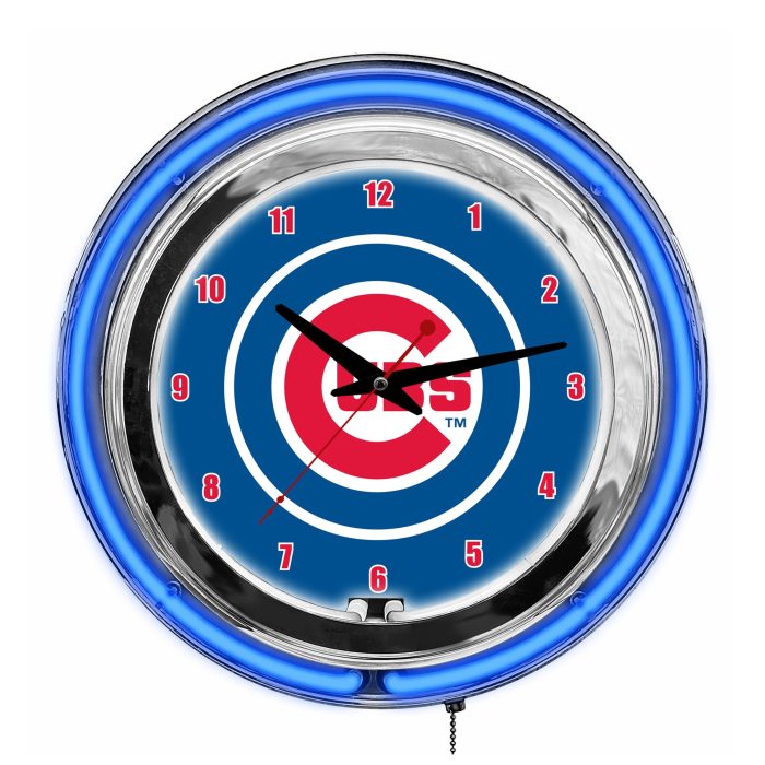 Chicago Cubs 14 inch Neon Clock - Image 2