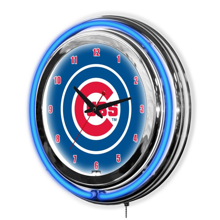 Chicago Cubs 14 inch Neon Clock - Image 3