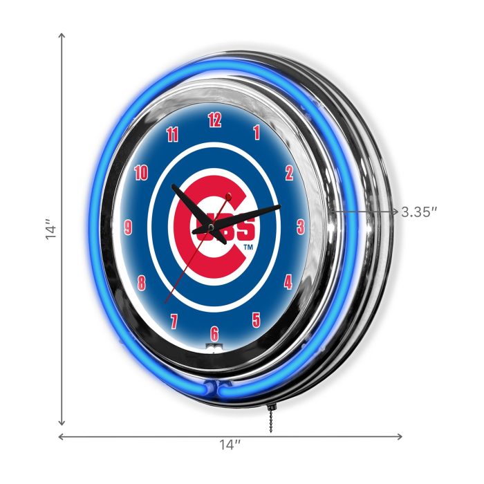 Chicago Cubs 14 inch Neon Clock - Image 4