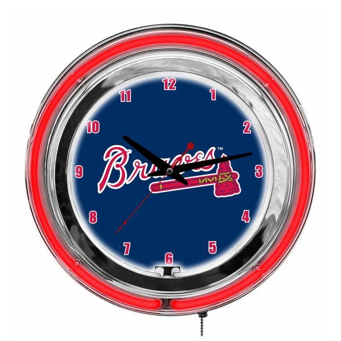 Atlanta Braves 14 inch Neon Clock - Image 2