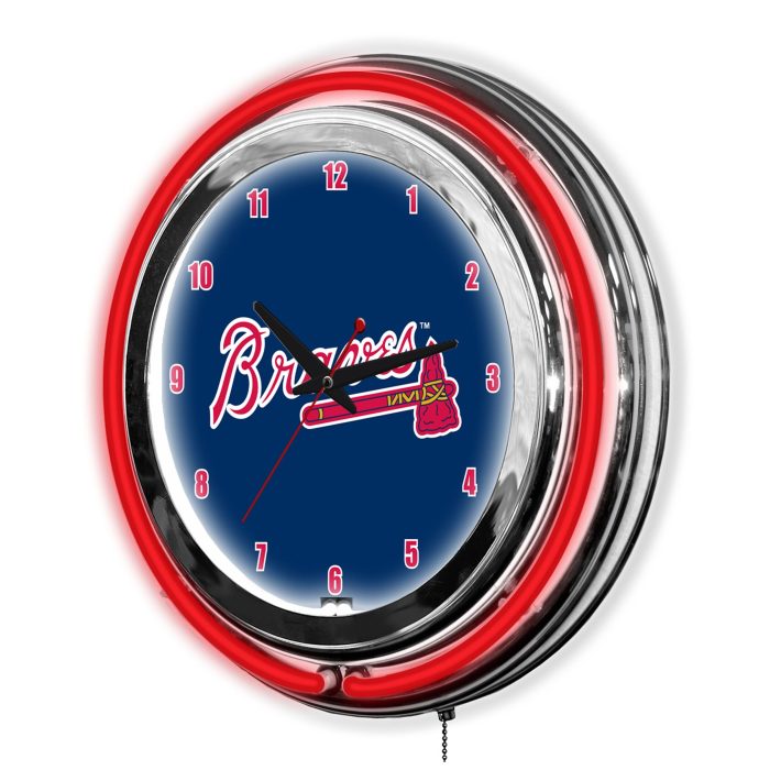 Atlanta Braves 14 inch Neon Clock - Image 3