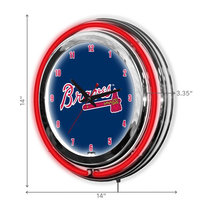 Atlanta Braves 14 inch Neon Clock - Image 4