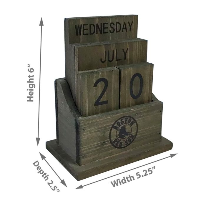 Boston Red Sox Wood Block Calendar - Image 3