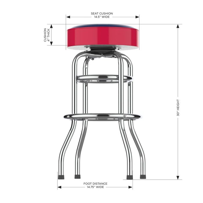 Boston Red Sox Chrome Bar Stool - Image 5