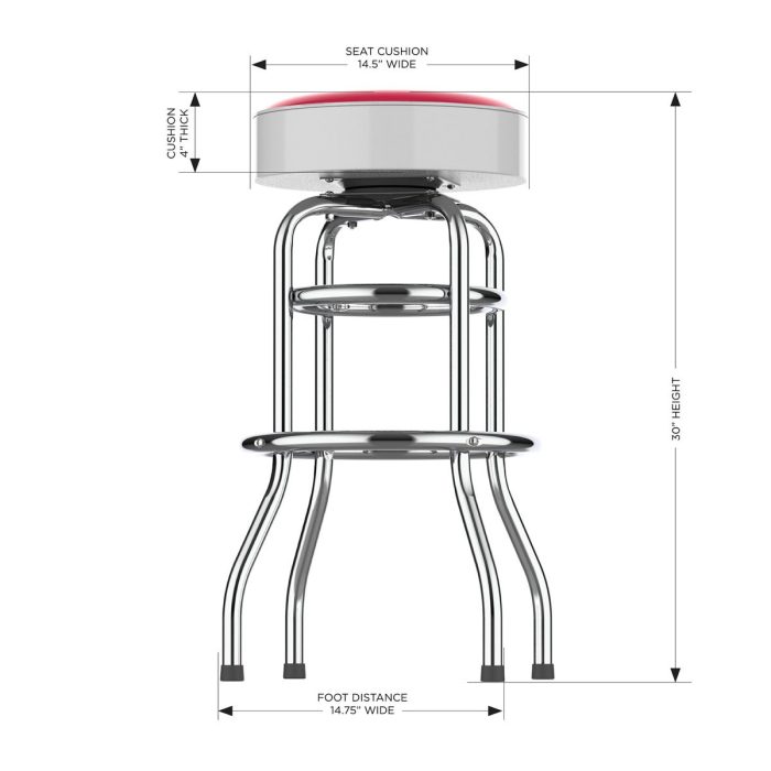 Cincinnati Reds Chrome Bar Stool - Image 5