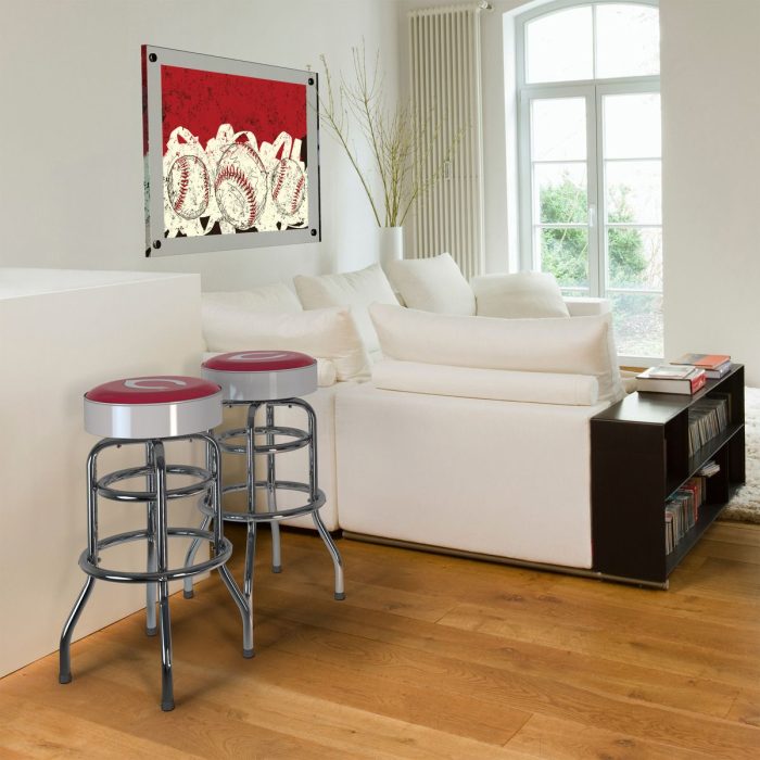 Cincinnati Reds Chrome Bar Stool - Image 6