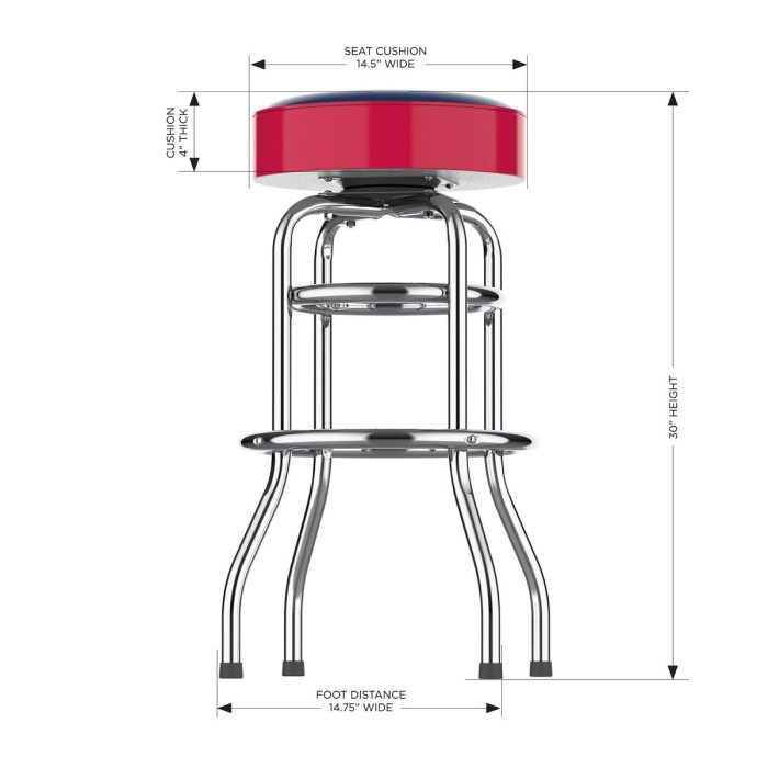 Atlanta Braves Chrome Bar Stool - Image 4