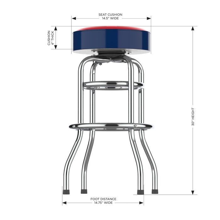 Los Angeles Angels Chrome Bar Stool - Image 5