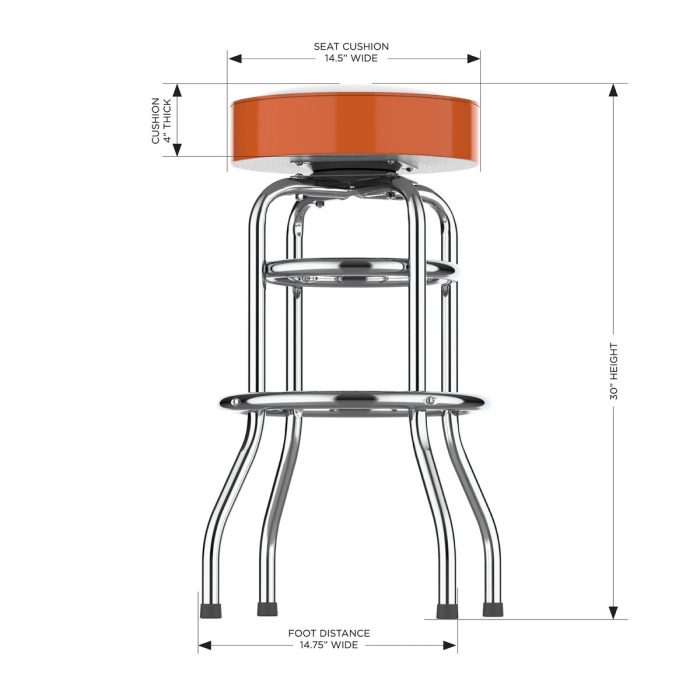 Baltimore Orioles Chrome Bar Stool - Image 5