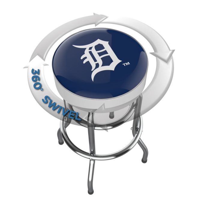 Detroit Tigers Chrome Bar Stool - Image 3