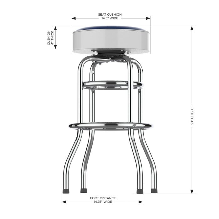 Detroit Tigers Chrome Bar Stool - Image 5
