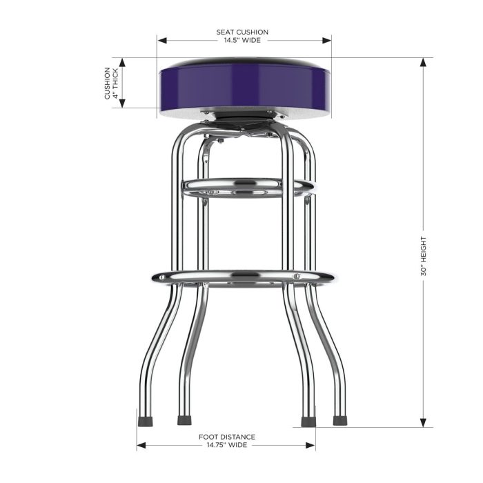 Colorado Rockies Chrome Bar Stool - Image 5