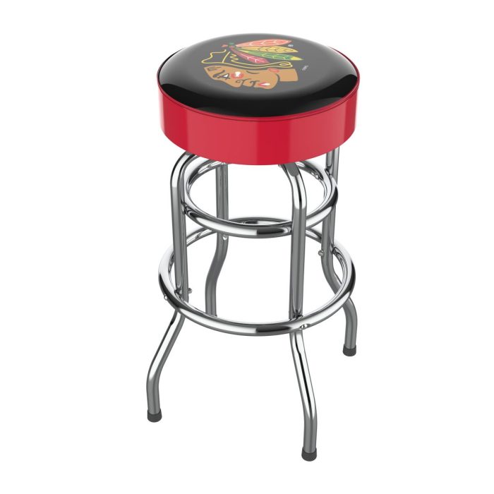 Chicago Blackhawks Chrome Bar Stool - Image 2
