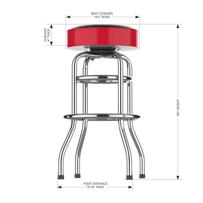 Chicago Blackhawks Chrome Bar Stool - Image 4