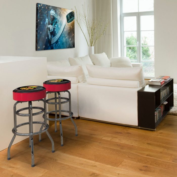 Chicago Blackhawks Chrome Bar Stool - Image 5