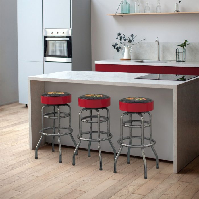 Chicago Blackhawks Chrome Bar Stool - Image 6