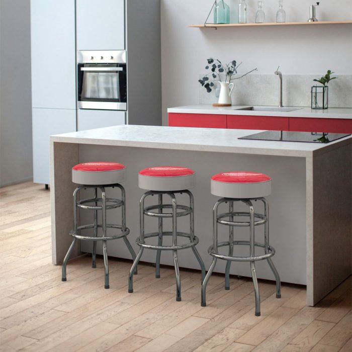 Detroit Red Wings Chrome Bar Stool - Image 6
