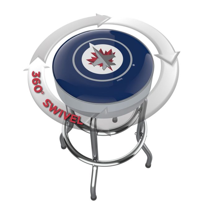 Winnipeg Jets Chrome Bar Stool - Image 3