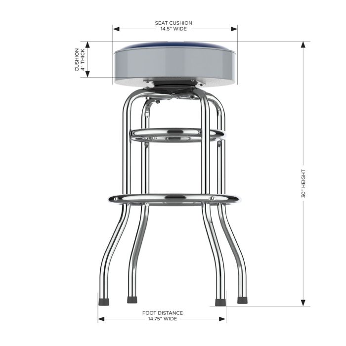 Winnipeg Jets Chrome Bar Stool - Image 4