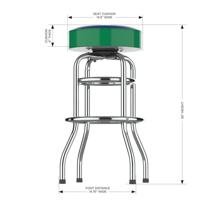 Vancouver Canucks Chrome Bar Stool - Image 4