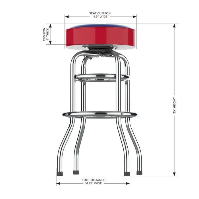 Montreal Canadiens Chrome Bar Stool - Image 4