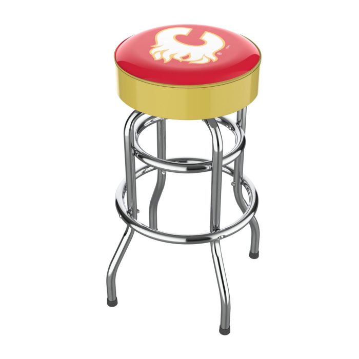 Calgary Flames Chrome Bar Stool - Image 2