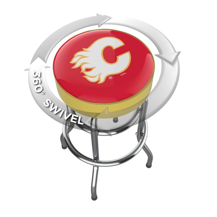 Calgary Flames Chrome Bar Stool - Image 3