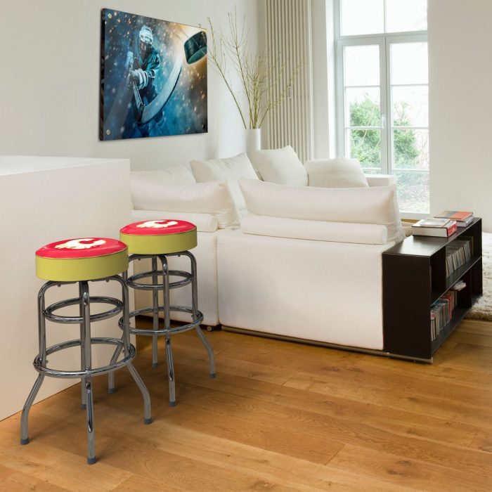 Calgary Flames Chrome Bar Stool - Image 5