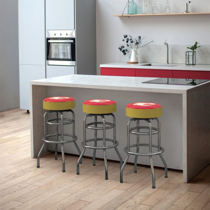Calgary Flames Chrome Bar Stool - Image 6