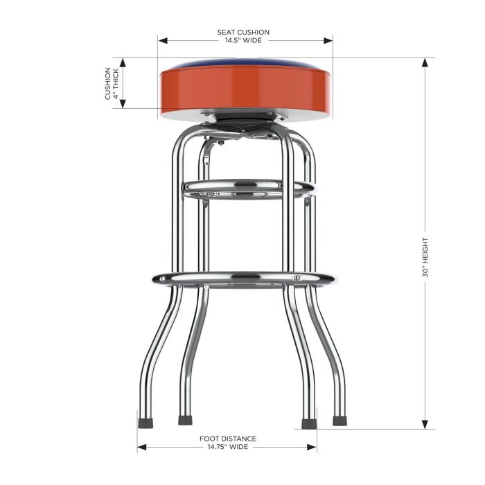 Edmonton Oilers Chrome Bar Stool - Image 4