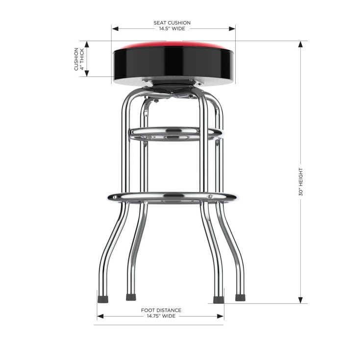 Carolina Hurricanes Chrome Bar Stool - Image 4