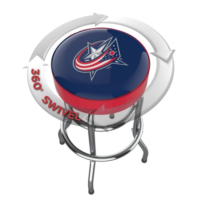 Columbus Blue Jackets Chrome Bar Stool - Image 3