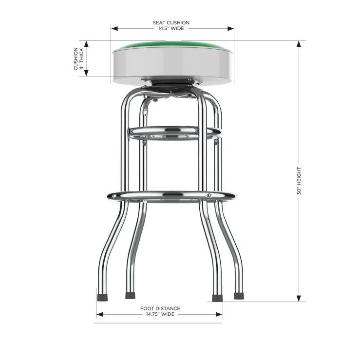 Dallas Stars Chrome Bar Stool - Image 4