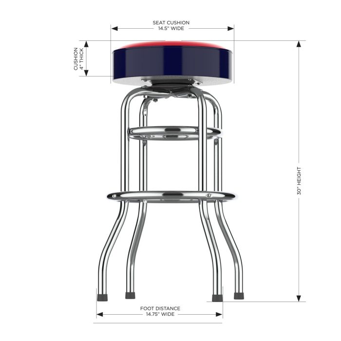 Florida Panthers Chrome Bar Stool - Image 4
