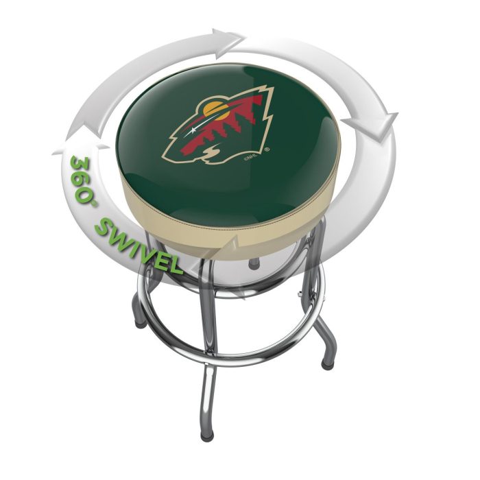 Minnesota Wild Chrome Bar Stool - Image 3