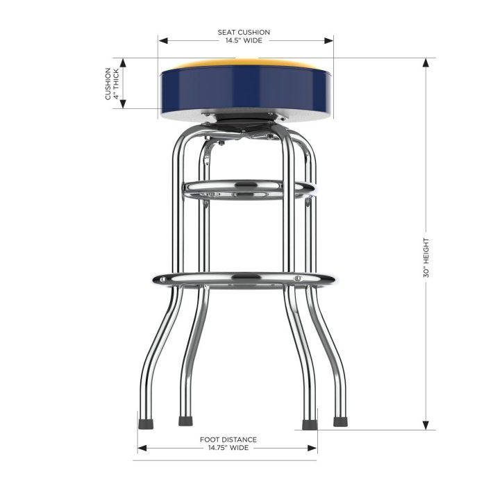 Nashville Predators Chrome Bar Stool - Image 4