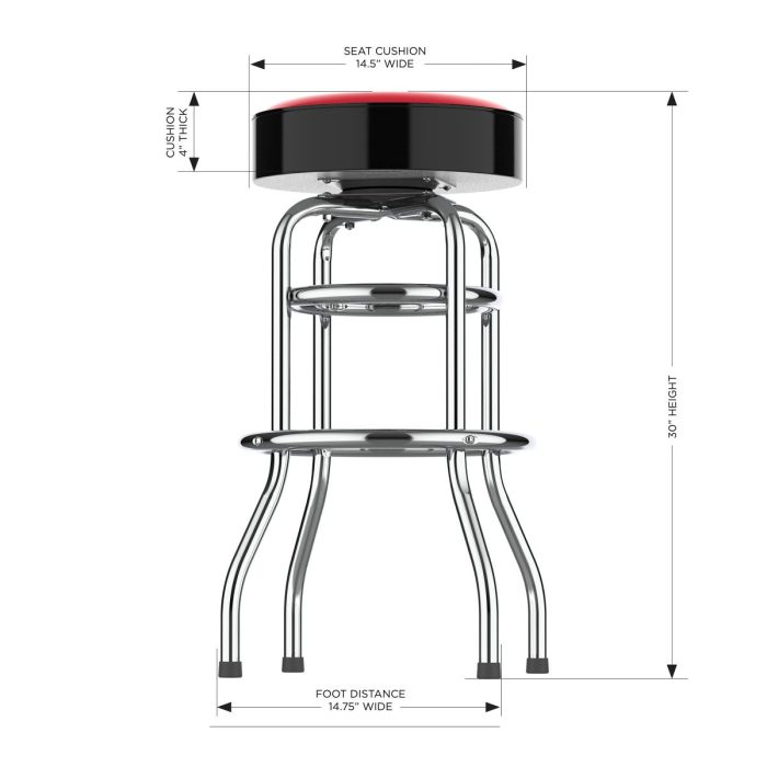 New Jersey Devils Chrome Bar Stool - Image 4