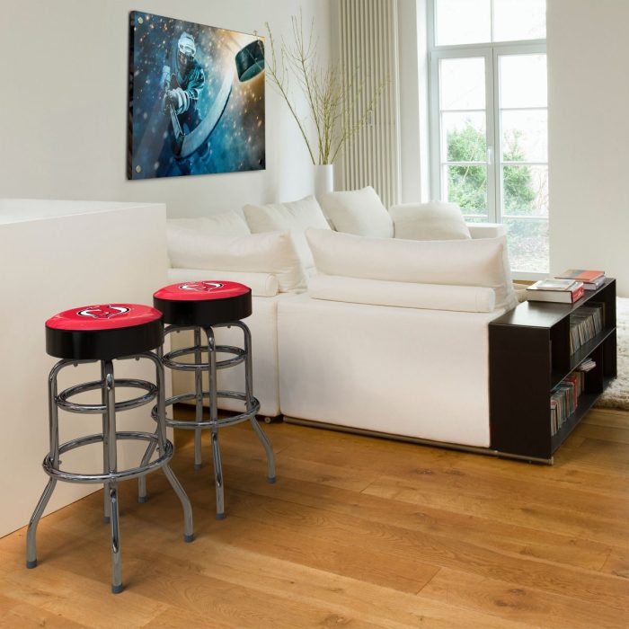 New Jersey Devils Chrome Bar Stool - Image 5