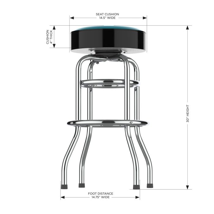San Jose Sharks Chrome Bar Stool - Image 3